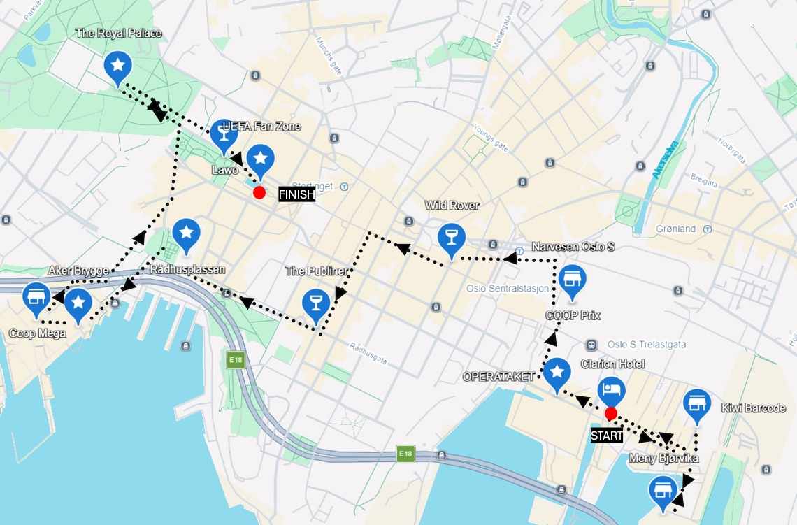 Walking tour map